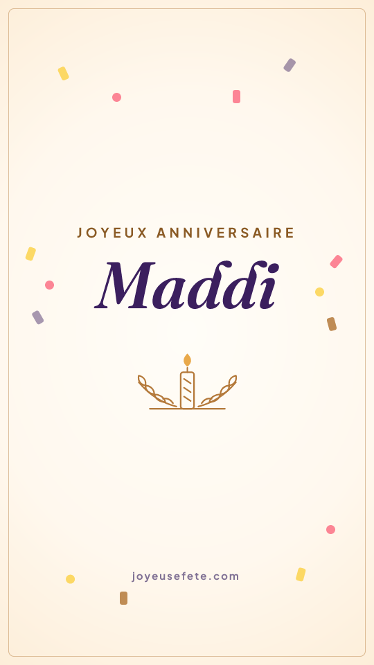 Image « Joyeux anniversaire Maddi » au format story