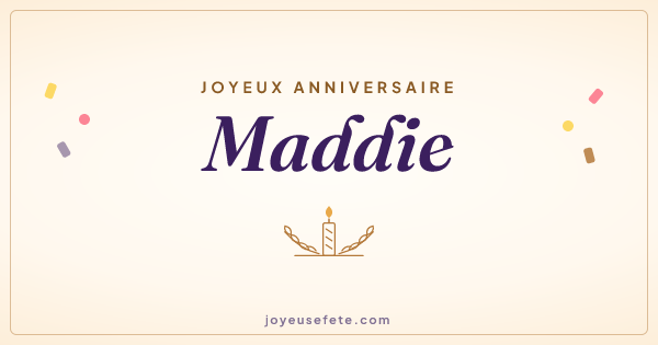 Image « Joyeux anniversaire Maddie » au format large