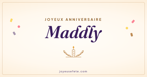 Image « Joyeux anniversaire Maddly » au format large