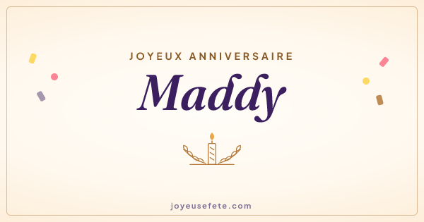 Image « Joyeux anniversaire Maddy » au format large