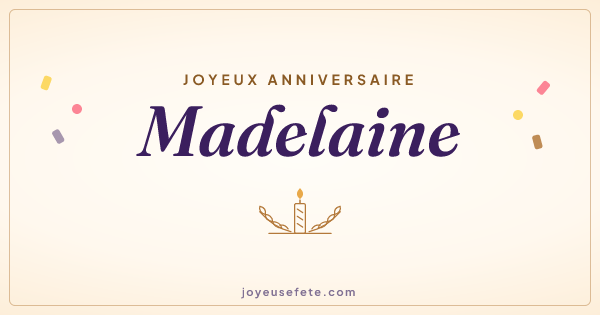 Image « Joyeux anniversaire Madelaine » au format large