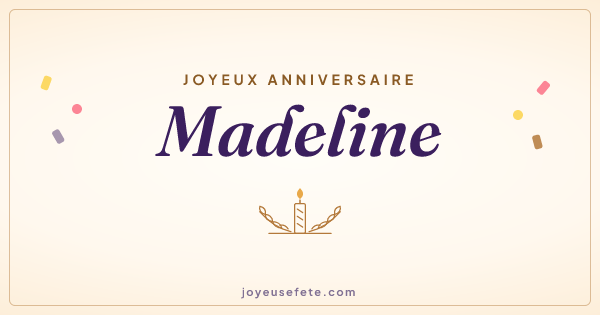 Image « Joyeux anniversaire Madeline » au format large