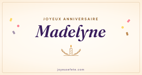 Image « Joyeux anniversaire Madelyne » au format large