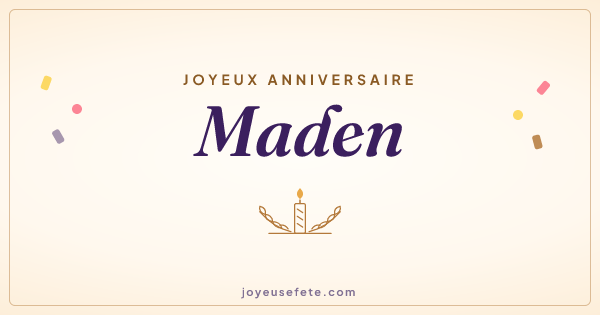 Image « Joyeux anniversaire Maden » au format large