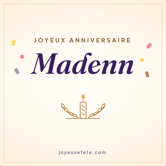 Image carrée « Joyeux anniversaire Madenn » pour WhatsApp