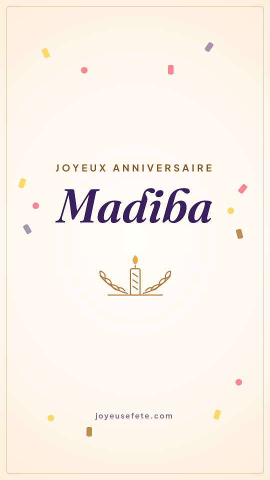 Image « Joyeux anniversaire Madiba » au format story