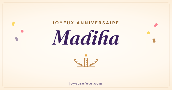Image « Joyeux anniversaire Madiha » au format large