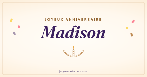 Image « Joyeux anniversaire Madison » au format large