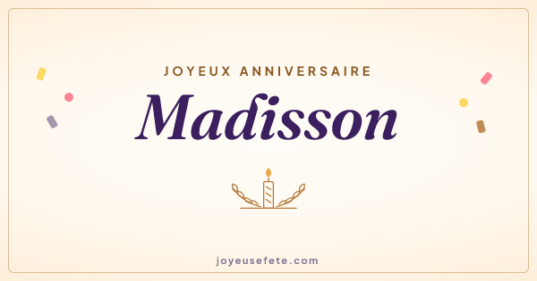 Image « Joyeux anniversaire Madisson » au format large