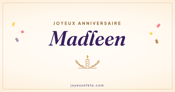 Image « Joyeux anniversaire Madleen » au format large