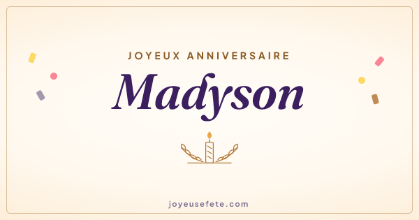 Image « Joyeux anniversaire Madyson » au format large