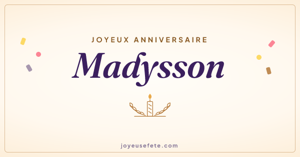 Image « Joyeux anniversaire Madysson » au format large
