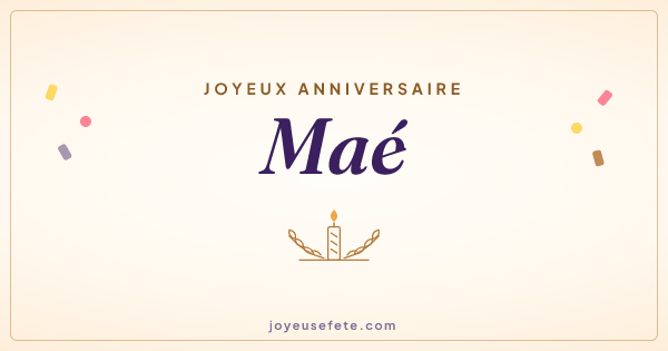 Image « Joyeux anniversaire Maé » au format large