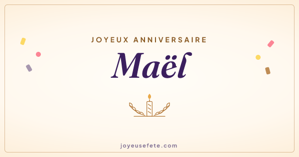 Image « Joyeux anniversaire Maël » au format large