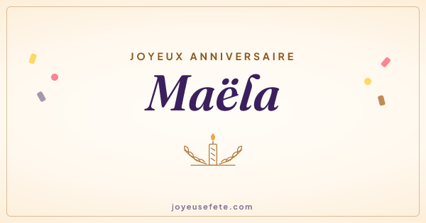 Image « Joyeux anniversaire Maëla » au format large