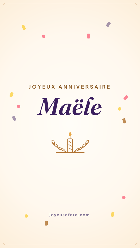 Image « Joyeux anniversaire Maële » au format story