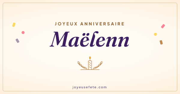 Image « Joyeux anniversaire Maëlenn » au format large