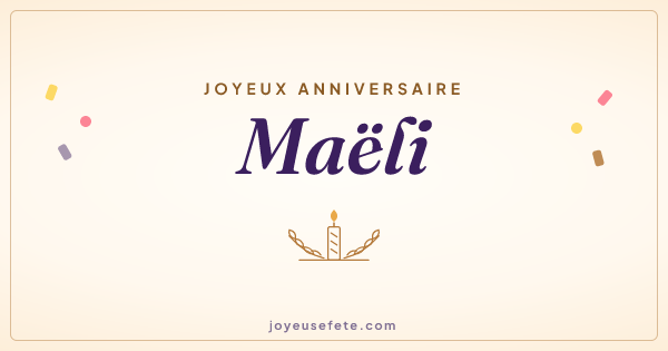 Image « Joyeux anniversaire Maëli » au format large