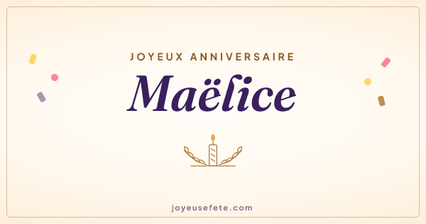 Image « Joyeux anniversaire Maëlice » au format large