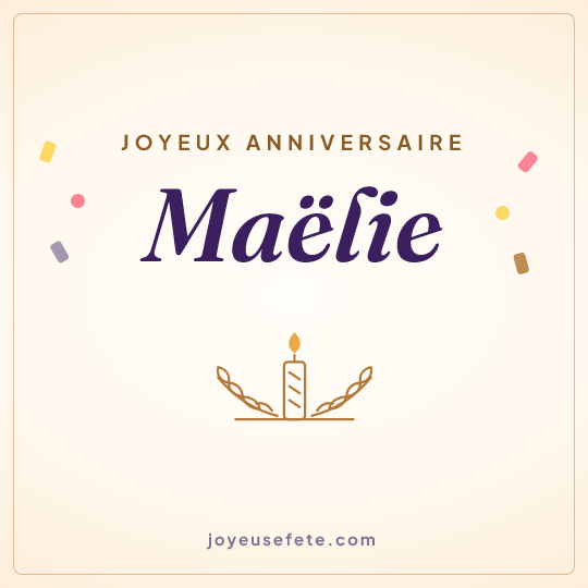 Image carrée « Joyeux anniversaire Maëlie » pour WhatsApp