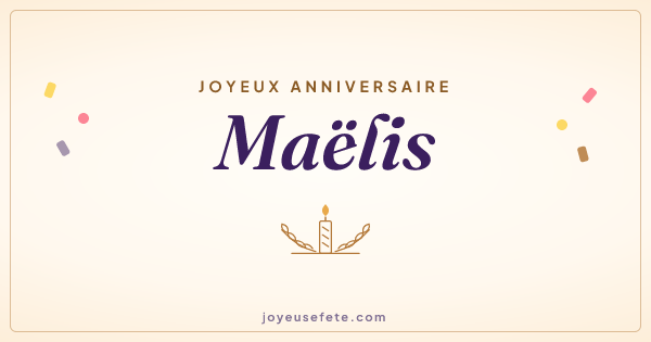 Image « Joyeux anniversaire Maëlis » au format large