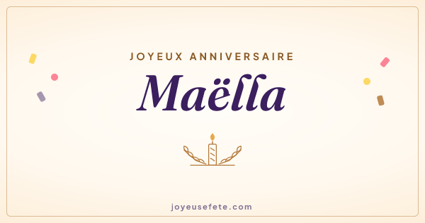 Image « Joyeux anniversaire Maëlla » au format large