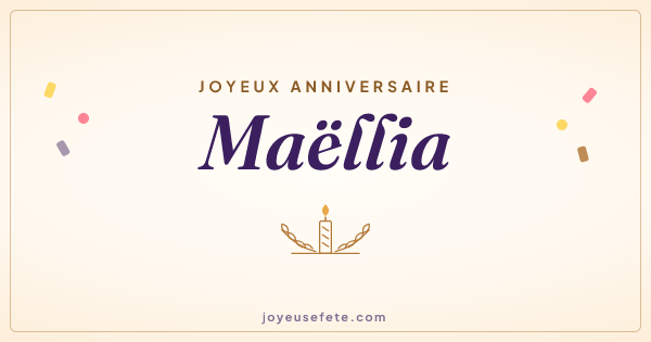 Image « Joyeux anniversaire Maëllia » au format large
