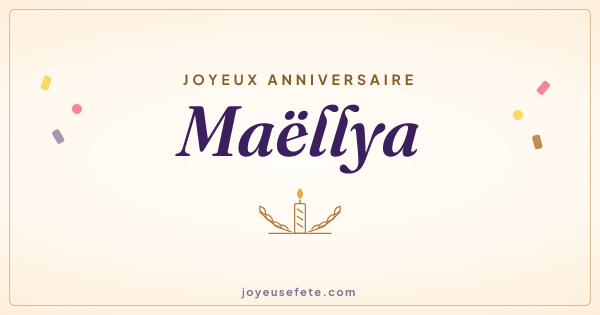 Image « Joyeux anniversaire Maëllya » au format large
