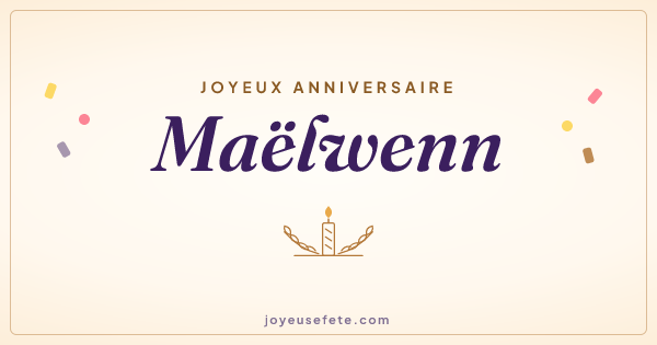 Image « Joyeux anniversaire Maëlwenn » au format large
