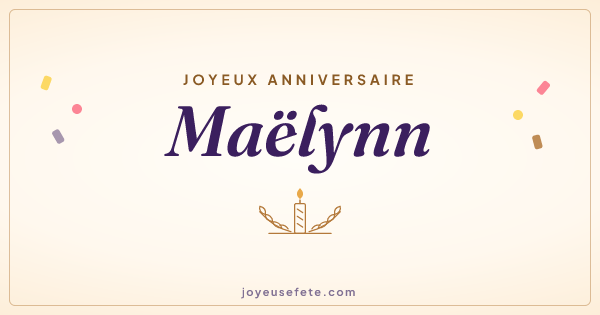 Image « Joyeux anniversaire Maëlynn » au format large