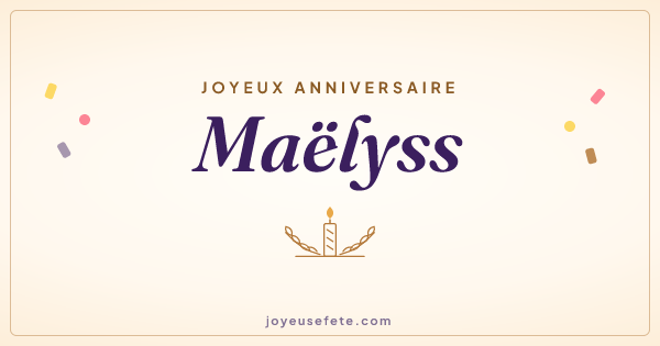 Image « Joyeux anniversaire Maëlyss » au format large