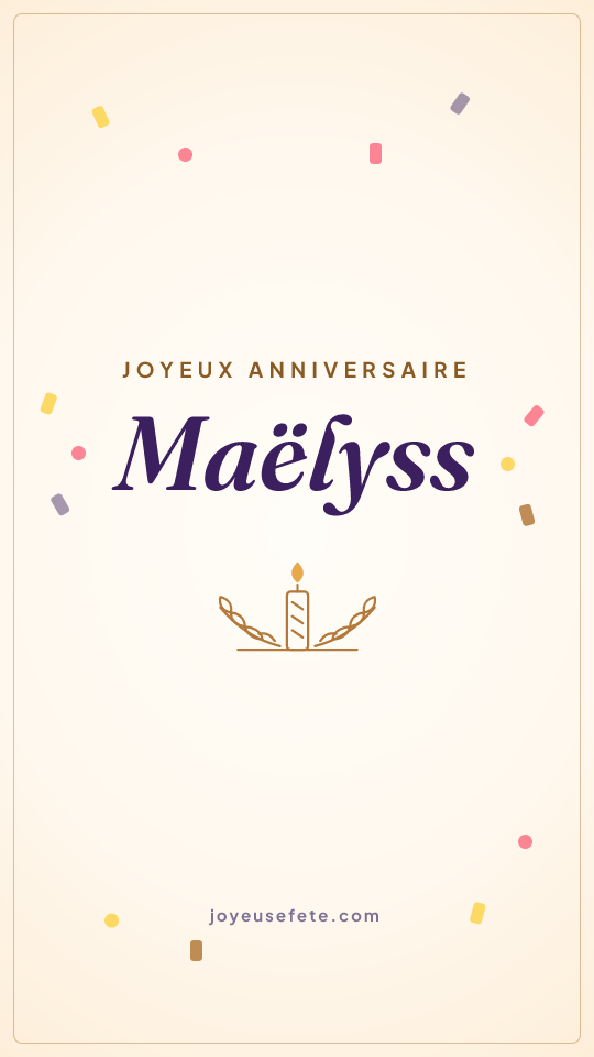 Image « Joyeux anniversaire Maëlyss » au format story