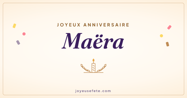 Image « Joyeux anniversaire Maëra » au format large