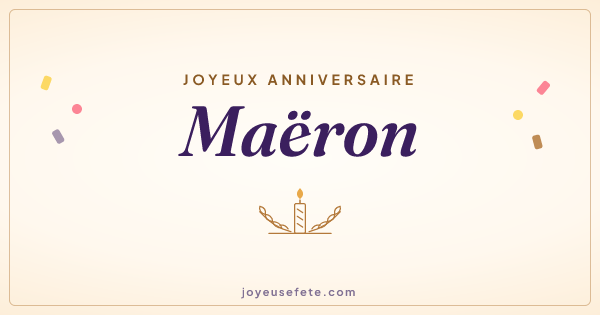 Image « Joyeux anniversaire Maëron » au format large