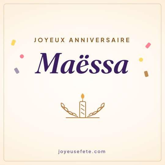 Image carrée « Joyeux anniversaire Maëssa » pour WhatsApp