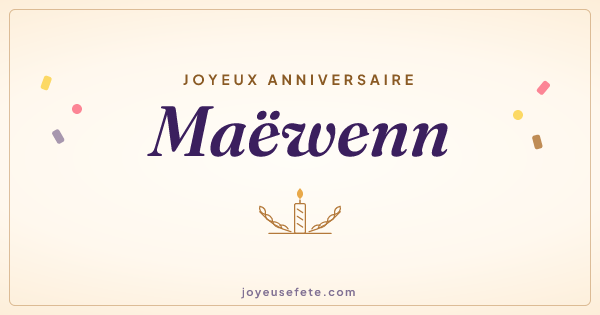 Image « Joyeux anniversaire Maëwenn » au format large