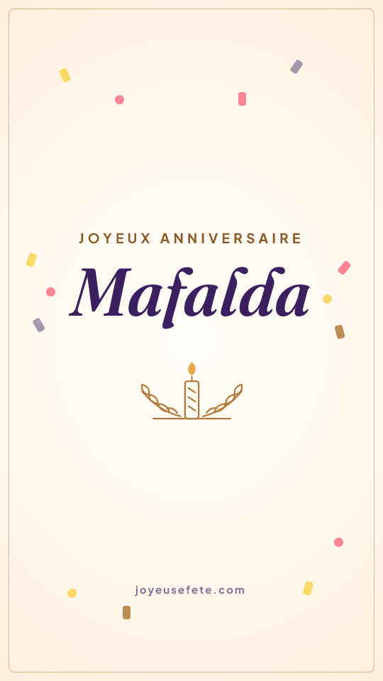 Image « Joyeux anniversaire Mafalda » au format story