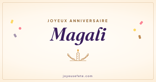 Image « Joyeux anniversaire Magali » au format large