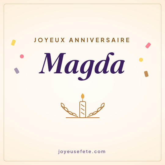 Image carrée « Joyeux anniversaire Magda » pour WhatsApp
