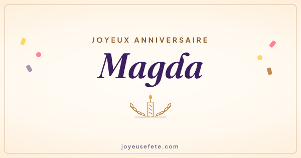 Image « Joyeux anniversaire Magda » au format large