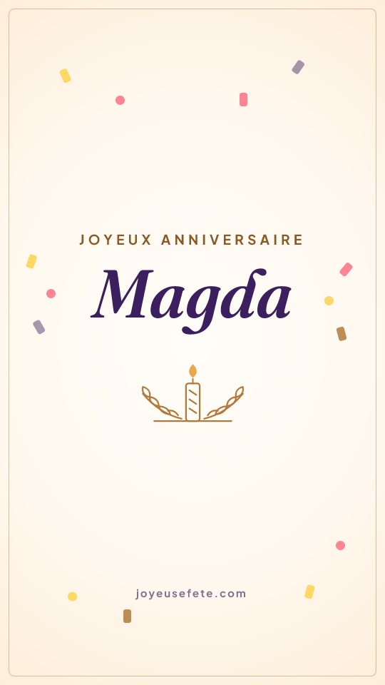 Image « Joyeux anniversaire Magda » au format story