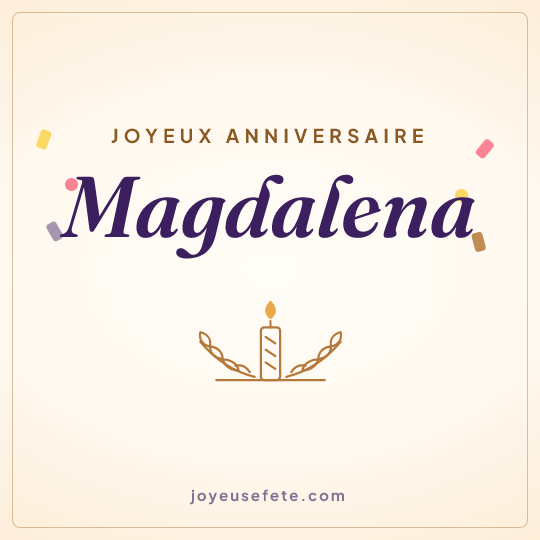 Image carrée « Joyeux anniversaire Magdalena » pour WhatsApp