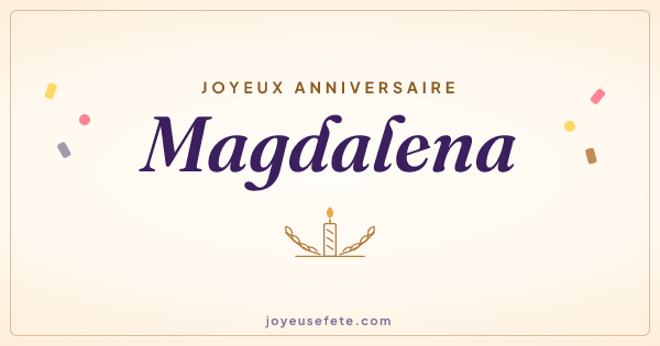 Image « Joyeux anniversaire Magdalena » au format large