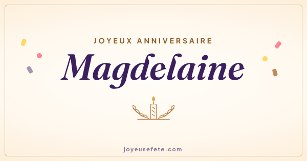 Image « Joyeux anniversaire Magdelaine » au format large