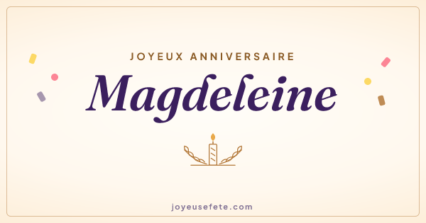 Image « Joyeux anniversaire Magdeleine » au format large
