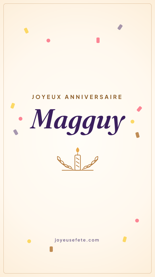 Image « Joyeux anniversaire Magguy » au format story