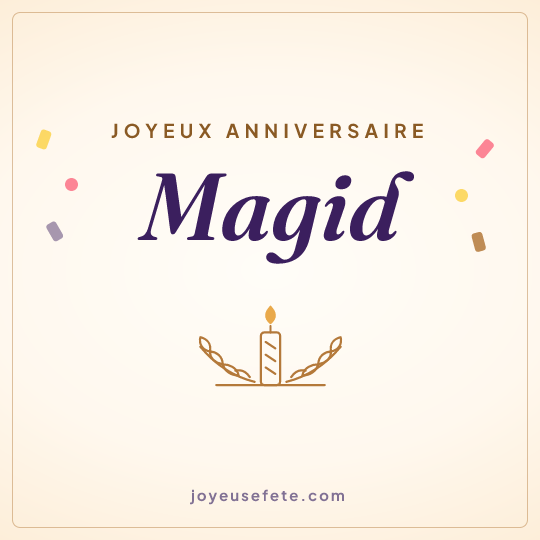 Image carrée « Joyeux anniversaire Magid » pour WhatsApp