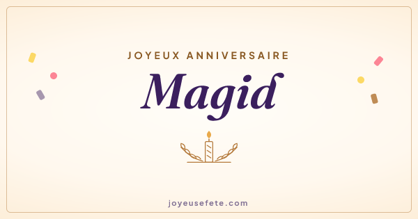 Image « Joyeux anniversaire Magid » au format large