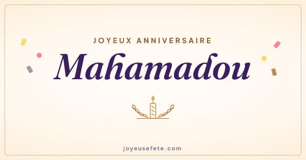 Image « Joyeux anniversaire Mahamadou » au format large