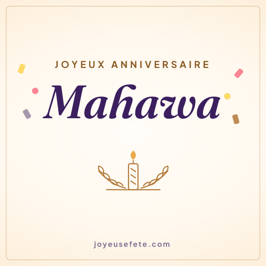 Image carrée « Joyeux anniversaire Mahawa » pour WhatsApp